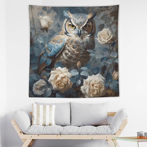 Tapisserie murale esthétique de qualité supérieure hibou rose