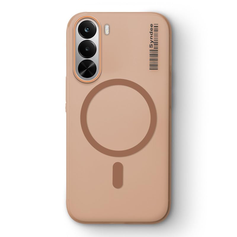 Image of Mr. Case Back Cover for Realme P4x 5G Sleek Frosted Translucent Back Only Compatible with Wireless Magnetic Accessories | Anti-Scratch Shockproof Phone Case - Brown