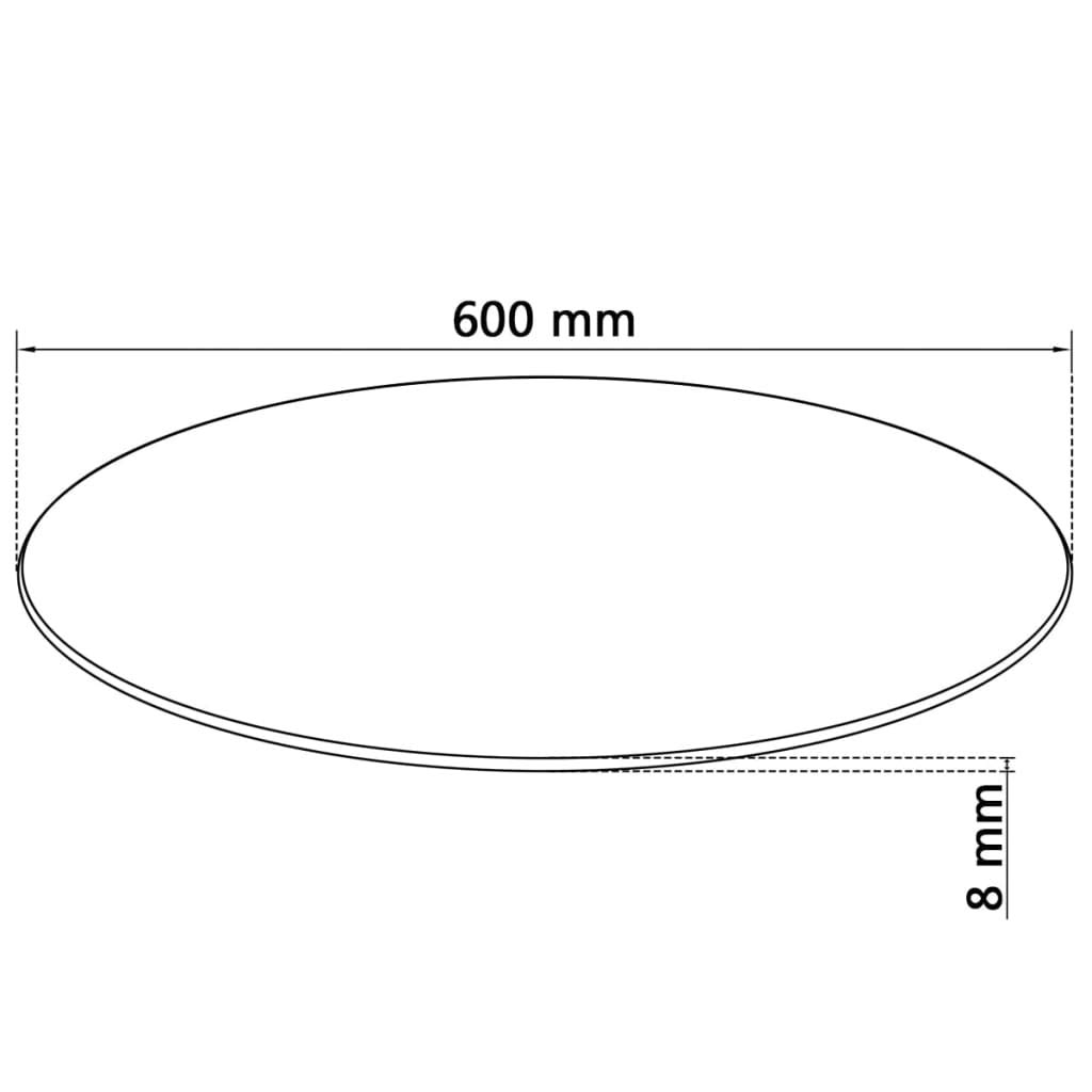 Plateau de table rond en verre trempé de 60 cm - Table basse - Transparent