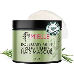 Mielle Organics Rosemary Mint Hair Mask with Biotin, 12 oz | Deep conditioning hair mask with honey, pure rosemary extract & pro-vitamin B5, dry damaged hair care