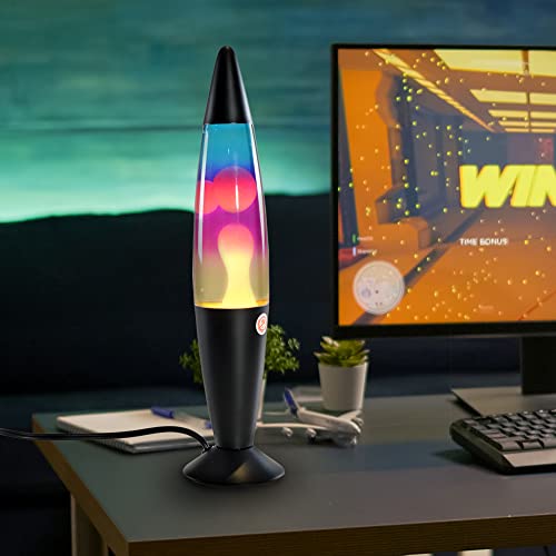 Rainbow Lava Lamp Volcan With Liquid Wax And Black Base 16 Inch Tri-Colored Decorative Table Lamp For Any Area Of Your Home (Bulb And Extra Bulb #TOP6