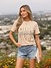 Womens Graphic T Shirts for Summer Vacation Beach Vintage Tees Tops, Beige Abc, XXL #3