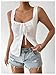 Floerns Women's Button Front Sleeveless Eyelet Embroidery Sleeveless Tank Top White Small