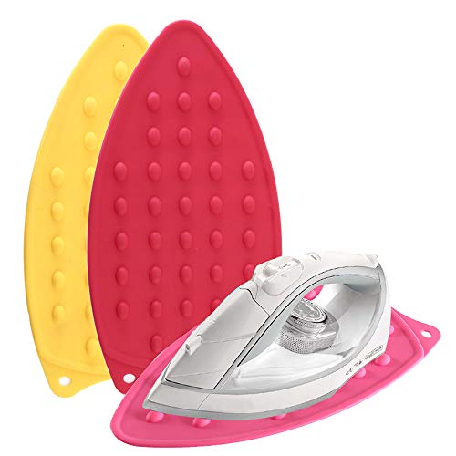 Pack de 2 alfombrillas de silicona para hierro de silicona, ideal para tabla de planchar resistente al calor, soporte de goma portátil y universal para herramientas de planchado en caliente Cover
