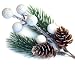 White Christmas Berries/Berry Stems w. Pine Branches & Artificial Pine Cones/White Holly Spray/Wreath Picks for Winter Décor, Holiday Crafts, Xmas Decorations/Decorative Pick