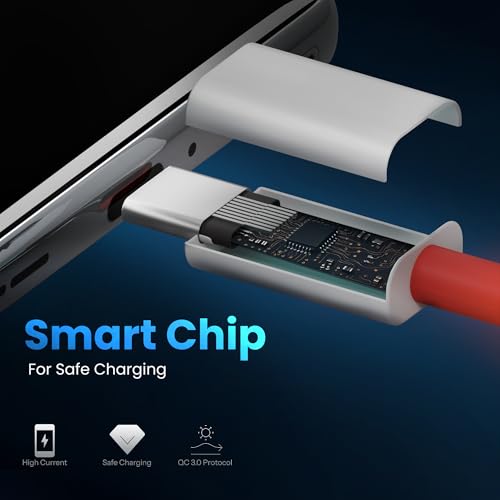 Image of Basesailor USB to Type-C 80W Super Fast Charging Cable Warp /Dash Charger Cord Compatible with OnePlus 13, 12, 11, 10 Series, Nord, CE2 Lite, CE3 & CE3 Lite