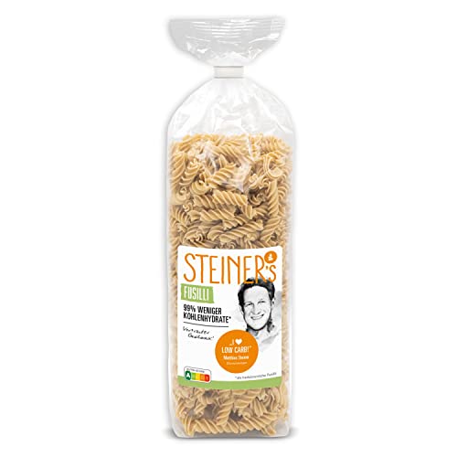 STEINER´s Pasta Nudeln | Fusilli | 99% weniger Kohlenhydrate | low carb, ballaststoffreich, (STEINER's Fusilli, 250g) Cover