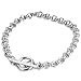 RUBYCA 20Pcs Toggle Clasp Silver Color Charm Rolo Bracelet Double Long Link Chain 20cm DIY Jewelry