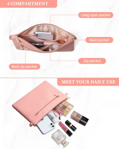 Vorspack Crossbody Bag For Women Small Crossbody Purse Lightweight Pu Leather Shoulder Handbag With Adjustable Strap - Pink #TOP2