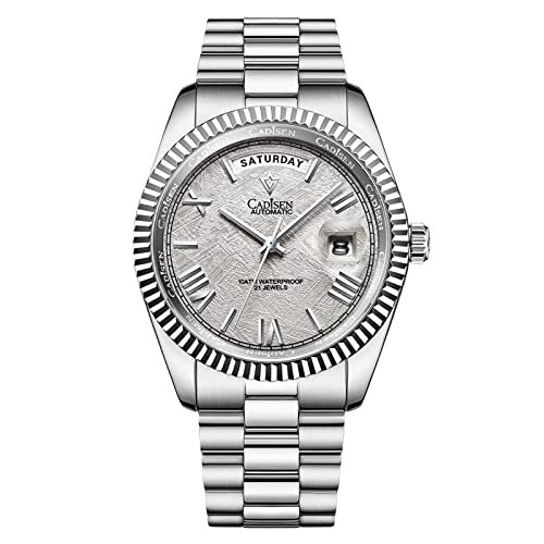 WEICHULWJ CADISEN Montre automatique pour homme en acier inoxydable étanche hommage non allergique, 8185gray-m