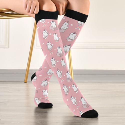 Image of Wusikd Cats Compression Socks for Women and Men Circulation Cute Long Socks for Athletic Running 1