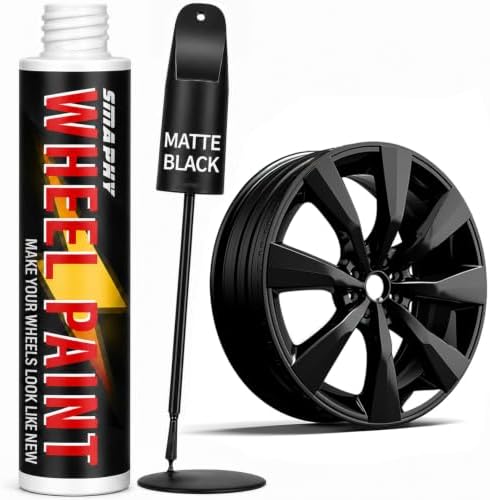 Matte Black Rim Touch Up Paint, Metal Paint Pen for Car Wheel Scr...