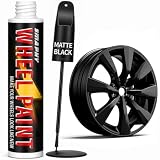 SMAPHY Matte Black Rim Touch Up Paint, Matte Black Paint Pen for Metal, Enamel, Car Wheel Scratch...