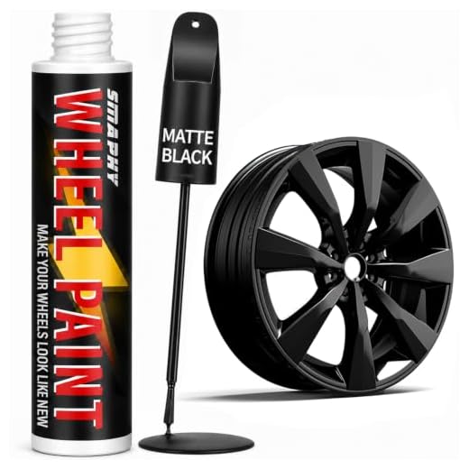 Matte Black Rim Touch Up Paint, Metal Paint Pen for Car Wheel Scratch | Wheel Curb Rash Repair kit for Alloy & Metal Rims, Quick-Dry Automotive Enamel with Flat/Satin Finish, 1 fl oz