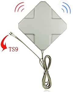 ESUMIC® 35dBi 4G Signal Booster Amplifier 2M Cable External Antenna TS9 Connector (4G 35DBI)