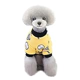 1XPet-Pullover Haustier Hundekleidung Weste Jacke Pet Kleidung verdickte zweibeinige Pullover Teddy Haustier Hund warme Kleidung Hundepulli Mops (Yellow, L)