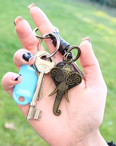 AuPra Elephant KeyRing Gift Ideas Good Luck Leather Keyring Addition Surprise Keys Present