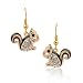 Spinningdaisy Cute Little Brown Tail Squirrel Earrings (Gold Plated)