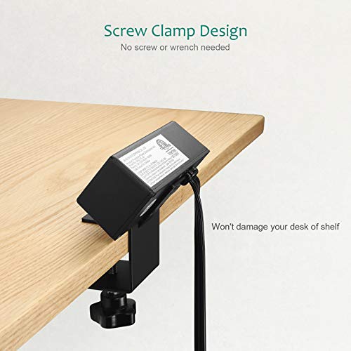 Desktop Edge Power Strip, Removable Clamp Power Outlet Socket With Usb Port, 6.5 Ft Extension Cord Connect 2 Plugs For Home Office Reading (Black) #TOP4