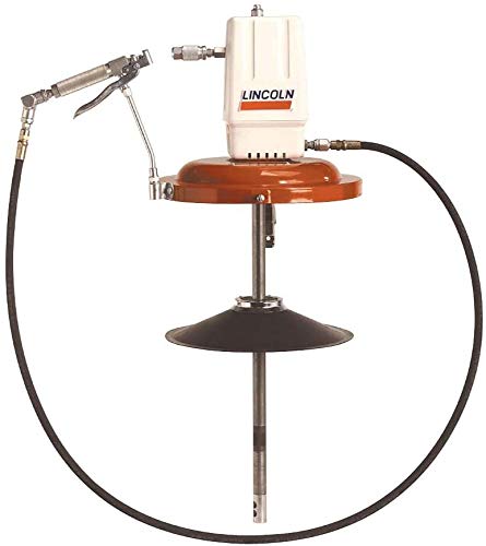 Lincoln 917 High Pressure 50:1 Pneumatic Air Operated Grease Pump, 120 Lb. Drums, Drum Cover, Roll Around Base, Follower Plate, 7' Hose, Control Valve #TOP2