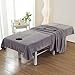 Morbuy Lenzuolo per Lettino da Massaggio Spa con Foro per Viso, in Microfibra Morbido Riutilizzabile Lavabili Copertura Protettiva per Lettino da Massaggio di Bellezza (Lino 210x120cm,3# Grigio)