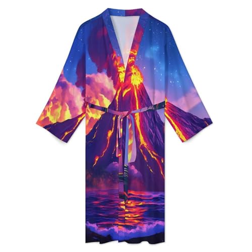 Bata de baño para hombre Volcano-nature de manga larga y tacto suave 4