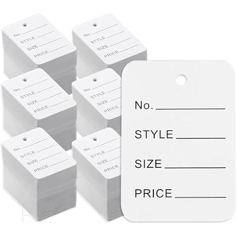 3000 Pcs Price Tags,1.94" X 1.38" White Paper Tags Clothes Size Tags Coupon Tags,Making Tag White Store Tags Clothing Tags with Box Package Cover