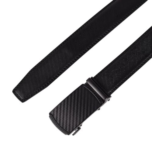 Image of Aurolran Men&Womens Leather Dress Belt Business Automatic Buckle Belt Color-Black Silver Gold