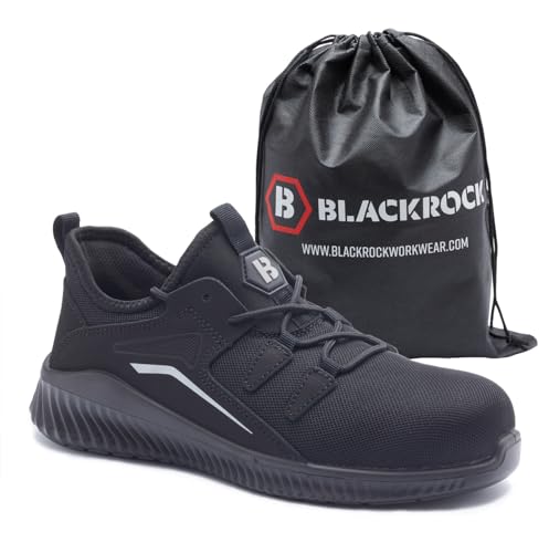 Preisvergleich Produktbild Blackrock Breeze Sicherheitsschuhe für Herren und Damen, Arbeitsschuhe mit Stahlkappe, leichte Verbundwerkstoffe, leichte Zwischensohle, Arbeitsstiefel, Arbeitsschuhe, Sicherheitsschuhe, Schwarz