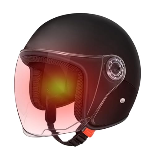 Sionhiuo Casco de Moto Grande | Cascos Abiertos para Adultos | Equipo de protección con Visera | para Aventuras al Aire Libre desplazamientos Moto Deportiva Scooter
