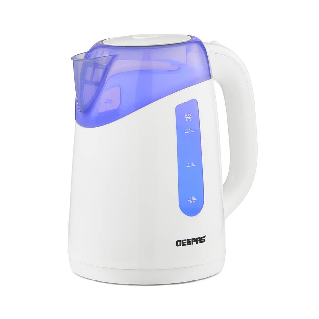 Geepas 1.7L Cordless Electric Kettle - 2200W - White