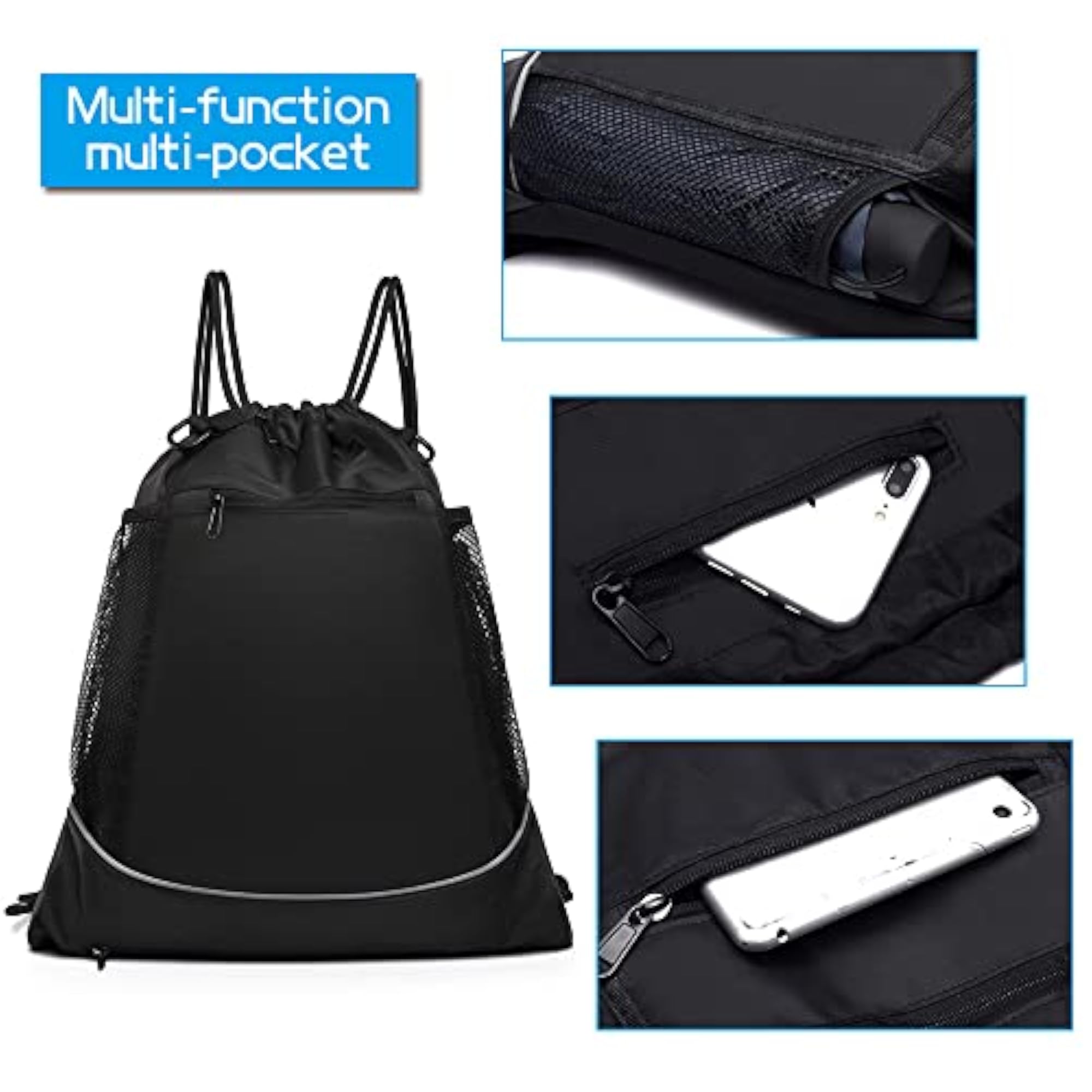 Drawstring Backpack Water-Resistant Basketball Bag