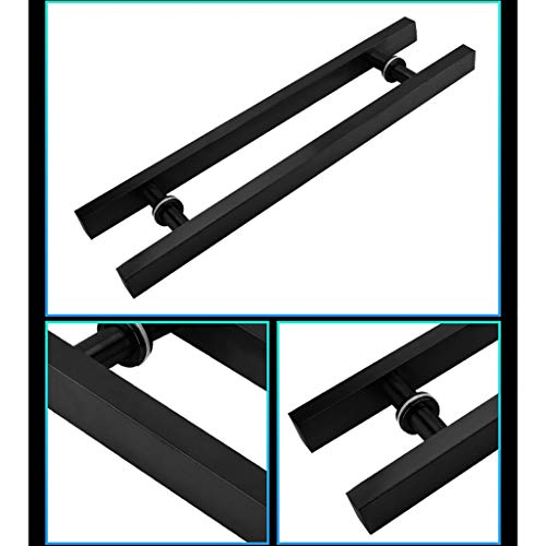 Poignée push-pull noire anti-empreinte pour porte de commerce inox