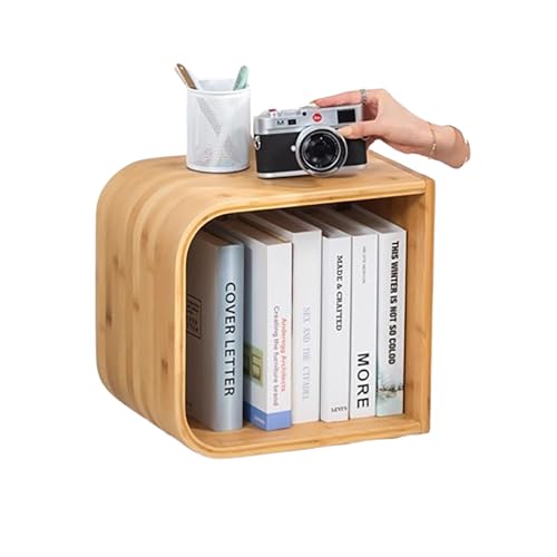 S-Shaped Geometric Modern Bookshelf, Large Capacity Creative Display Curved Rack with Open Cubes,Free-Standing Bedside Table Decorative Storage Organizer,CDs,DVDs Book Shelf for Home,Office,Living Ro