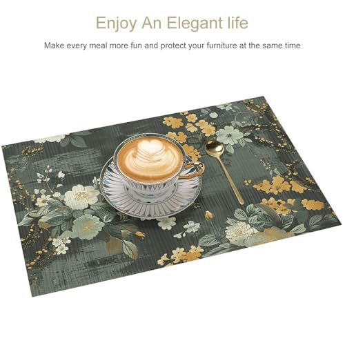 Set de table PVC tissé lot de 6 ambre clair 45x30 cm antidérapant - 4