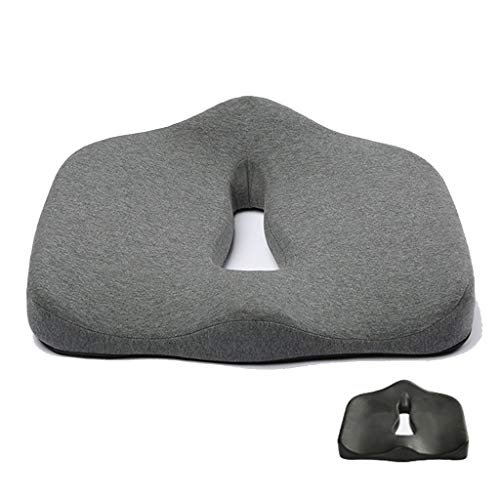Seat Cushion For Office Chair, Relieve Hemorrhoids Prostate Coccyx Sciatica Pregnancy Orthopedic Seating Cushion Ergonomic Bamboo Charcoal Memory Foam Cushion Gray #TOP15
