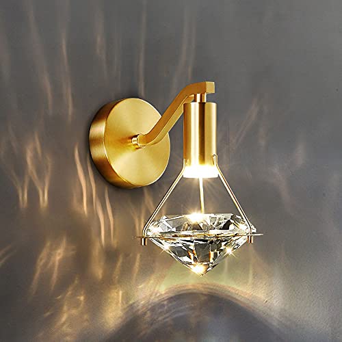 Applique murale cristal et cuivre salon hauteur 24cm luminaire chic