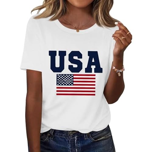 Kistore Womens Crew Neck Short Sleeve Tops Dressy Casual Blouses Summer Shirts S-3XL