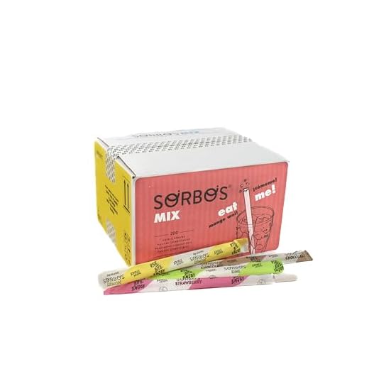 Sorbos Edible Straws, Flavor Mix Variety, Chocolate, Lemon, Lime, Strawberry, Individually Packaged, No Allergens, No Gluten, 7.4 inches long (Pack of 200)