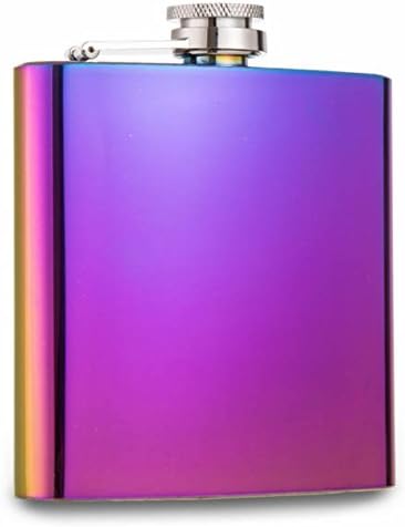 6oz Iridescent Metallic Rainbow Hip Flask