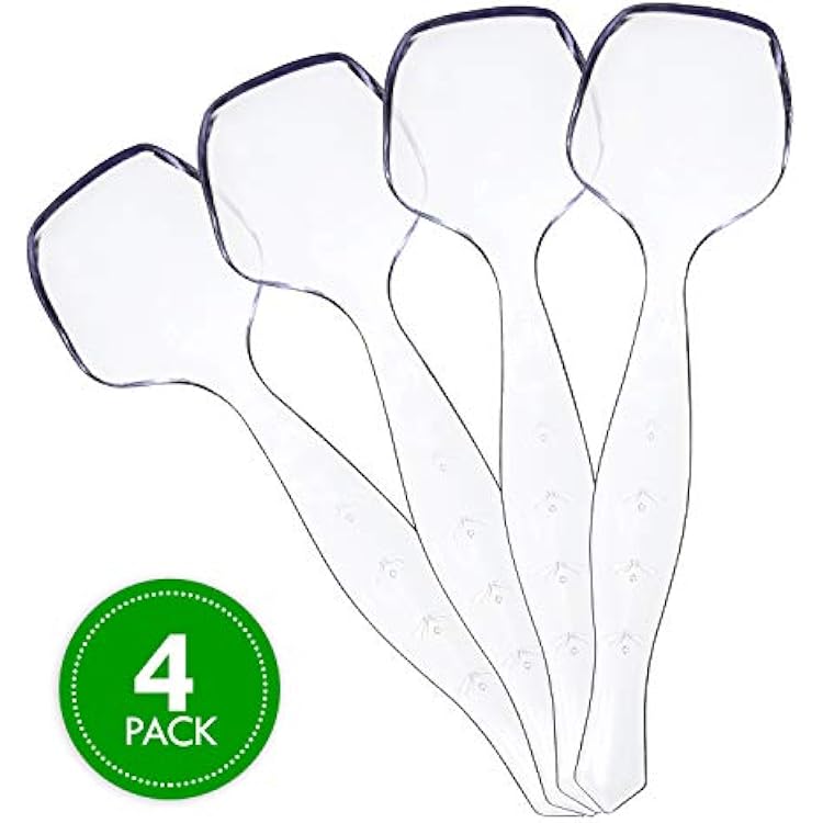 Plasticpro Disposable Plastic Serving Spoons Durable Heavy Duty Premium Serving Utensils Clear Pack of 4