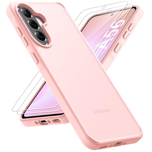 ORETECH for Samsung Galaxy A26 Case with 2X Screen Protector, Matte Pink