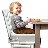 Portable Toddler Booster Seat for Kitchen Chairs, PU Material, Non-Slip Base, Do...