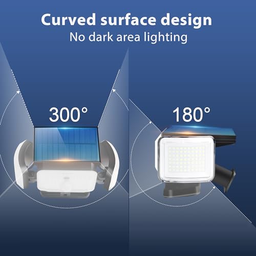 CHARKEE Solar Lights Outdoor with Motion Sensor, 3000LM 6500K High Brightness, 3 Lighting Modes, IP65 Waterproof 270°Wide Angle Security Flood Lights for Outside Yard Garage Parking Lot, 4Pack - Image 3