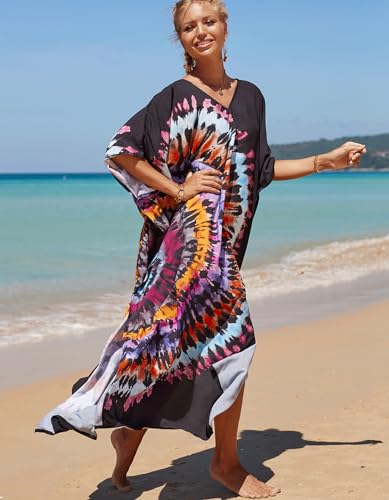 Image of NFVNKJ Women's Plus Size Beach Lounge Kaftan Maxi Dress Swimsuit Coverup for Women