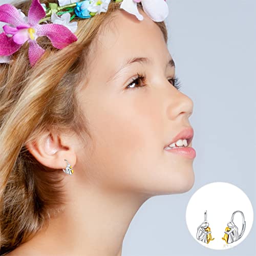 Image of 925 Sterling Silver Dog Earrings Cute Animal Puppy Stud Earrings Dog Jewelry Gifts for Women Girls Pet Lover Hypoallergenic Earrings for Sensitive Ears