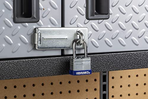 Image of BRINKS - 40mm Laminated Steel Keyed Padlock with 1 3 /8 inch Shackle - Chrome Plated with Hardened Steel Shackle