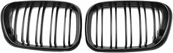 Car Front Grill Gloss Black Front Kidney Double Slat Car Accessories Radiator Grille For BMW For X5 E53 1999 2000 2001 2002 2003 2004 2005 2006