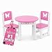 Emily Rose 18 Inch Doll Furniture | Lovely Pink and White Table and 2 Chair Dining Set | Fits American Girl Dolls (Butterfly Theme)