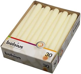 BOLSIUS Long Household Ivory Taper Candles - 10-inch Unscented Premium Quality Wax